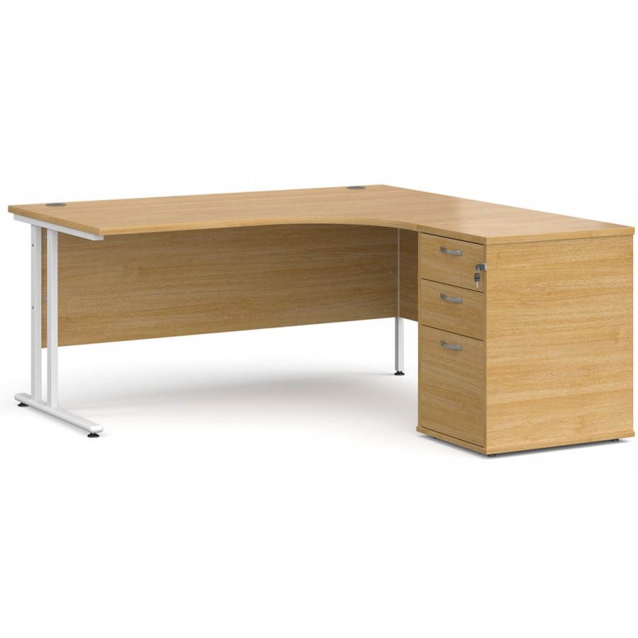 Maestro Corner Desk with Desk High Pedestal 